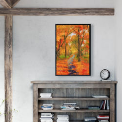 Framed 24 x 36 - Autumn trail in the forest