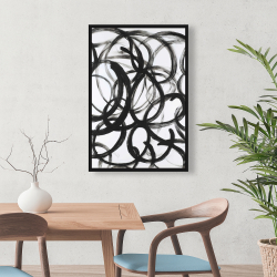 Framed 24 x 36 - Abstract curly lines