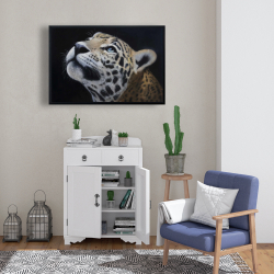 Framed 24 x 36 - Realistic leopard face