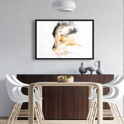 Encadré 24 x 36 - Profil d'un chat à l'aquarelle