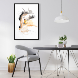 Encadré 24 x 36 - Profil d'un chat à l'aquarelle