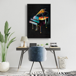 Framed 24 x 36 - Colorful realistic piano