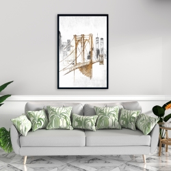 Framed 24 x 36 - Brooklyn bridge blurry sketch