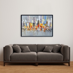 Framed 24 x 36 - Color splash cityscape