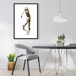 Framed 24 x 36 - Illustration of a golfer