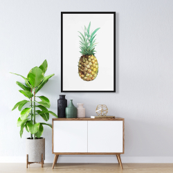 Framed 24 x 36 - Watercolor pineapple