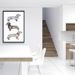 Framed 24 x 36 - Dachshund dogs