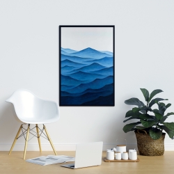 Framed 24 x 36 - Dark calm ocean waves