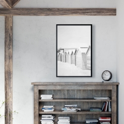 Framed 24 x 36 - Beach cabins