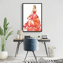 Encadré 24 x 36 - Magnifique robe de bal rouge