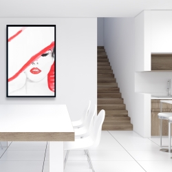 Framed 24 x 36 - Woman with a summer hat