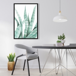 Framed 24 x 36 - Watercolor striped desert plant