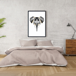 Encadré 24 x 36 - éléphant géométrique