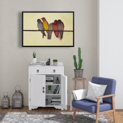 Encadré 24 x 36 - Cinq oiseaux sur une branche