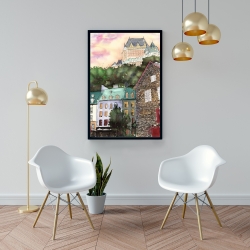 Framed 24 x 36 - Château frontenac in the petit champlain