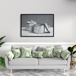 Framed 24 x 36 - Old pot with lid