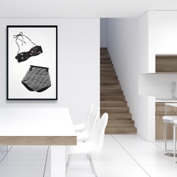 Framed 24 x 36 - Vintage women's swimsuit