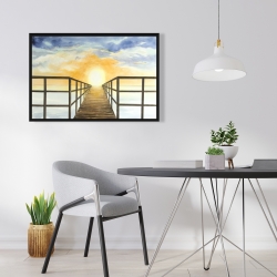 Encadré 24 x 36 - Couché de soleil dans la mer