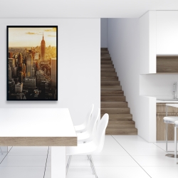 Framed 24 x 36 - New york city at sunset