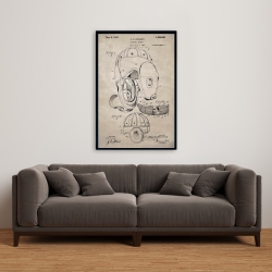 Encadré 24 x 36 - Plan casque de football beige