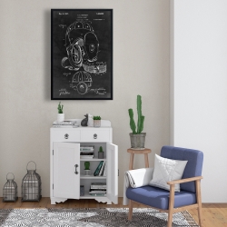 Encadré 24 x 36 - Schéma noir d'un casque de football