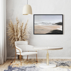 Framed 24 x 36 - Cloudy at the beach