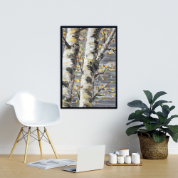 Framed 24 x 36 - Budding white birches