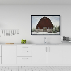 Framed 24 x 36 - It's winter on the farm
