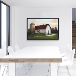 Framed 24 x 36 - White barn