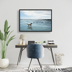 Encadré 24 x 36 - Chien à la plage