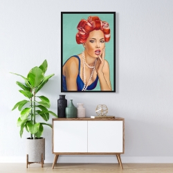 Framed 24 x 36 - Pin up girl with curlers