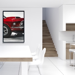 Framed 24 x 36 - Classic red car