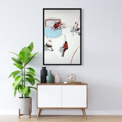 Encadré 24 x 36 - Partie de hockey mouvementé