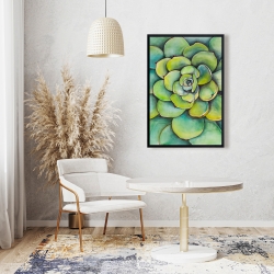 Framed 24 x 36 - Watercolor succulent plant