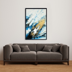 Encadré 24 x 36 - Marbre bleu et doré