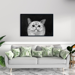 Framed 24 x 36 - Watching cat
