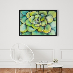 Framed 24 x 36 - Watercolor succulent plant