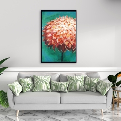 Framed 24 x 36 - Abstract dahlia flower