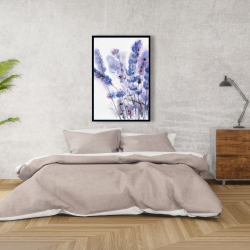 Encadré 24 x 36 - Fleurs de lavande à l'aquarelle