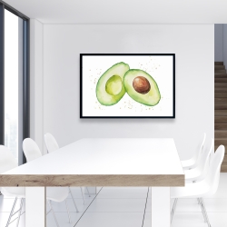 Encadré 24 x 36 - Avocat ouvert à l'aquarelle