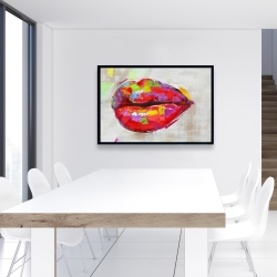 Framed 24 x 36 - Colorful lips