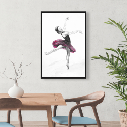 Framed 24 x 36 - Small pink ballerina