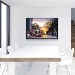 Encadré 24 x 36 - Coucher de soleil une rue torontoise