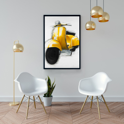 Framed 24 x 36 - Yellow italian scooter
