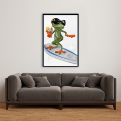 Encadré 24 x 36 - Drôle de grenouille sur surf