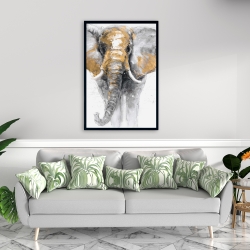 Encadré 24 x 36 - éléphant doré