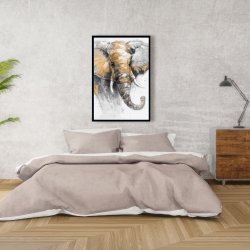 Encadré 24 x 36 - Magnifique éléphant doré