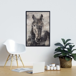 Encadré 24 x 36 - Cheval abstrait et typographie