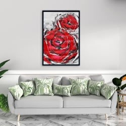 Framed 24 x 36 - Abstract red roses