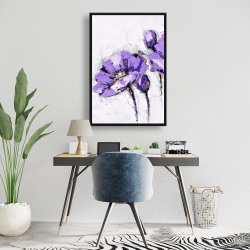 Encadré 24 x 36 - Fleurs mauves abstraites